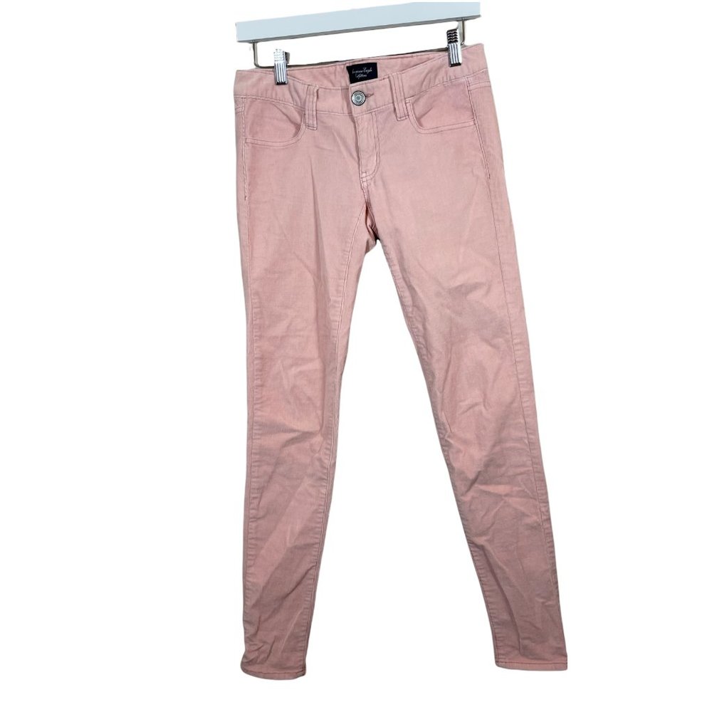 American Eagle Super Stretch Pink Corduroy Jegging Skinny Jeans Womens 10